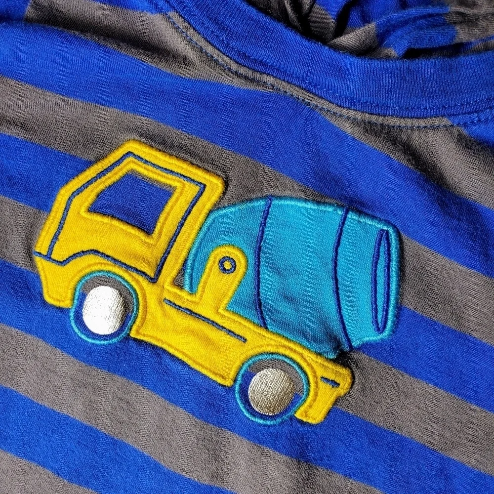 Child of Mine by Carter's Blue and Gray Striped Hooded T-Shirt Size 24m NWOT